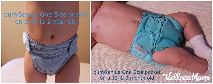 Cloth diaper size comparison