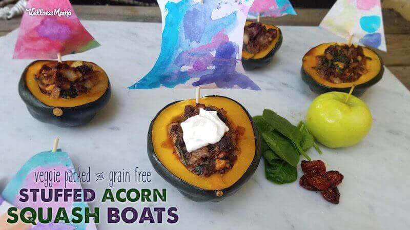 Kid Friendly Stuffed Acorn Squash Boats easy and healthy