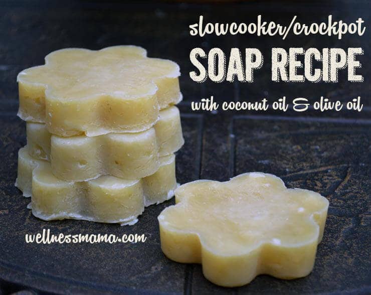 Slowcooker Crockpot Basic Soap Recipe with coconut oil and olive oil