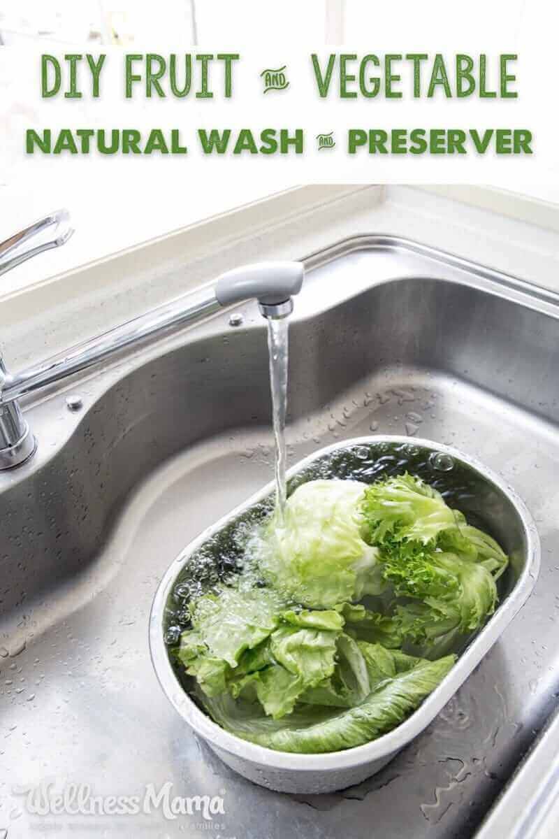 Make your own DIY fruit and vegetable wash with natural ingredients- it also helps keep produce fresh longer! Use salt, vinegar and lemons.